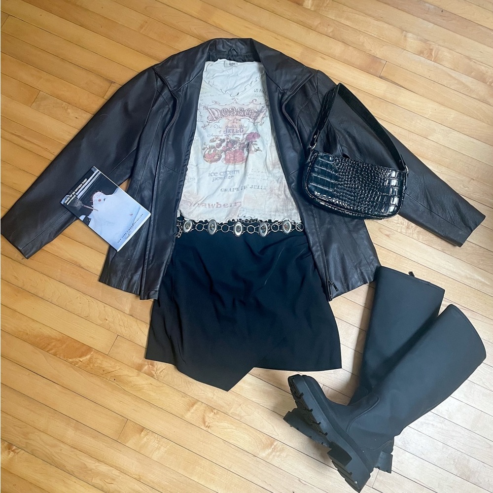 Chocolate brown vintage leather jacket